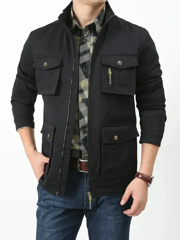 Robust and weather-resistant men's nylon outdoor jacket