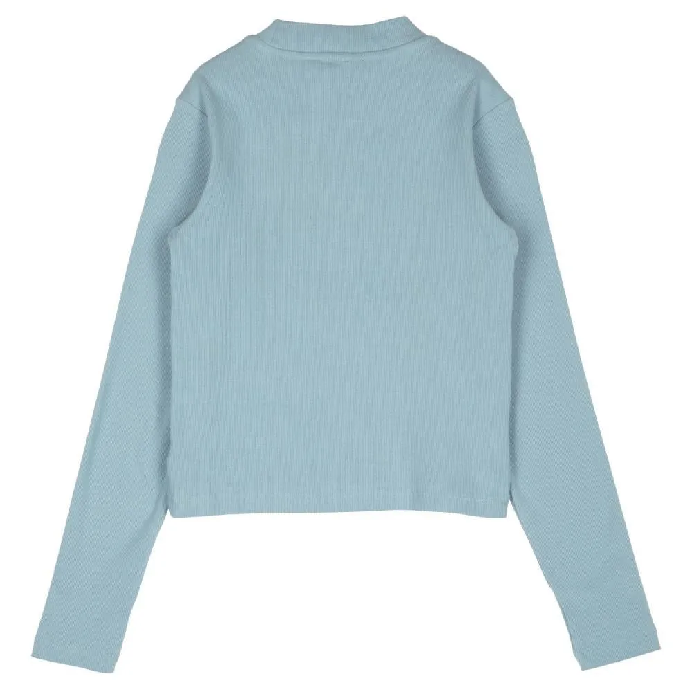 Santa Cruz Womens L/S T-Shirt Other Dot Em Mock Neck L/S Top - Sea Ice