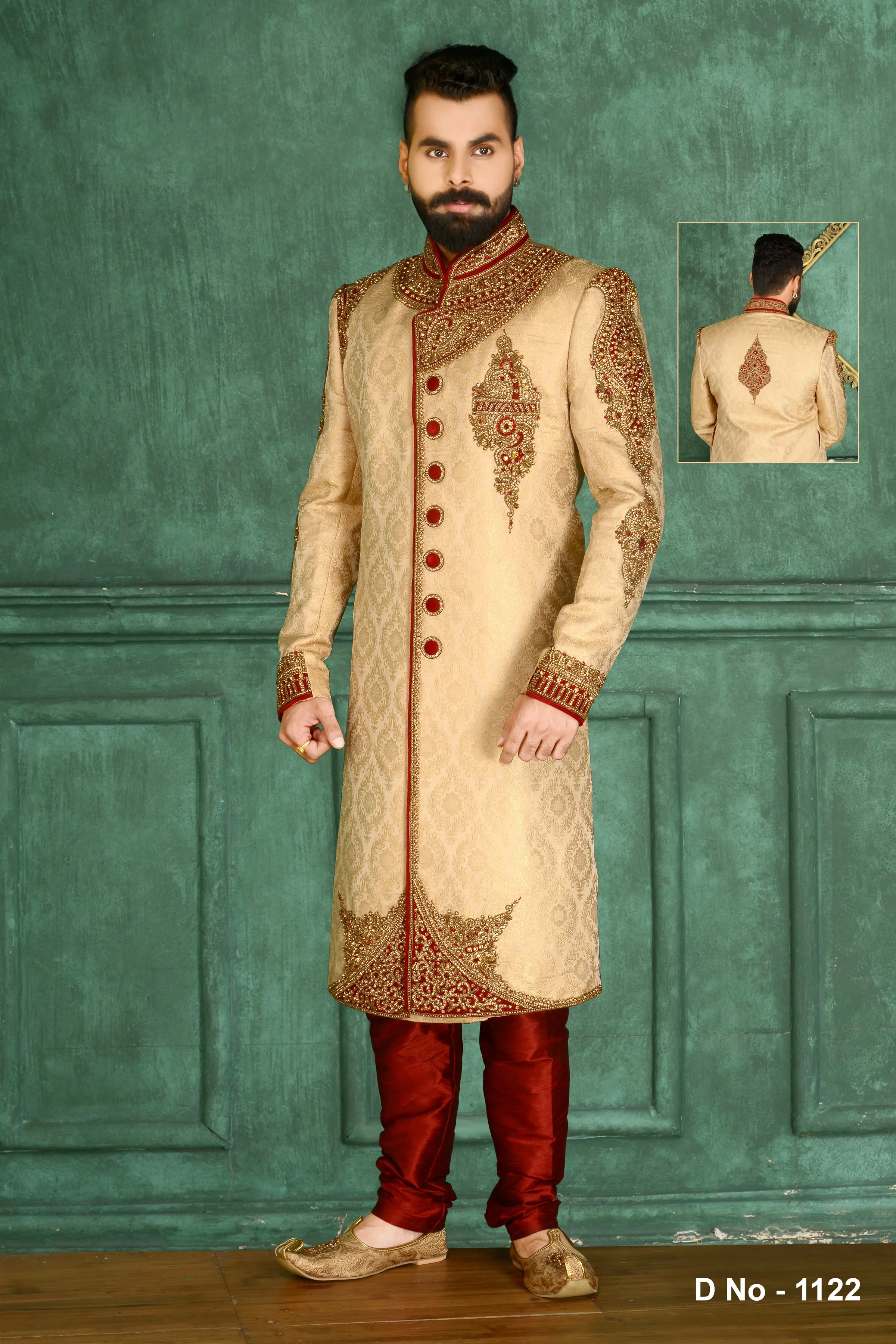 Sherwani (Custom Tailored) - (D.No.-1122)