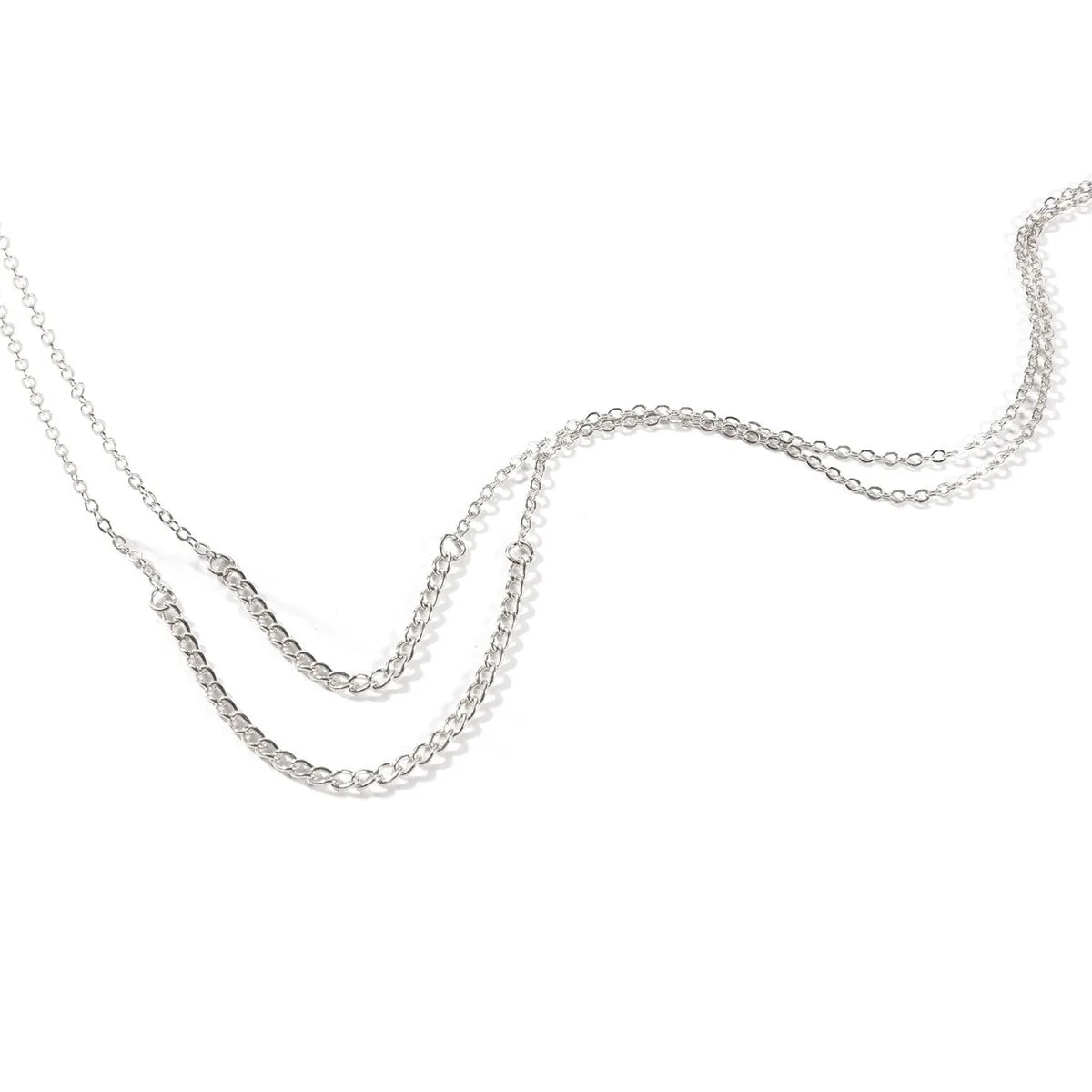 Silver-Plated Layered Necklace