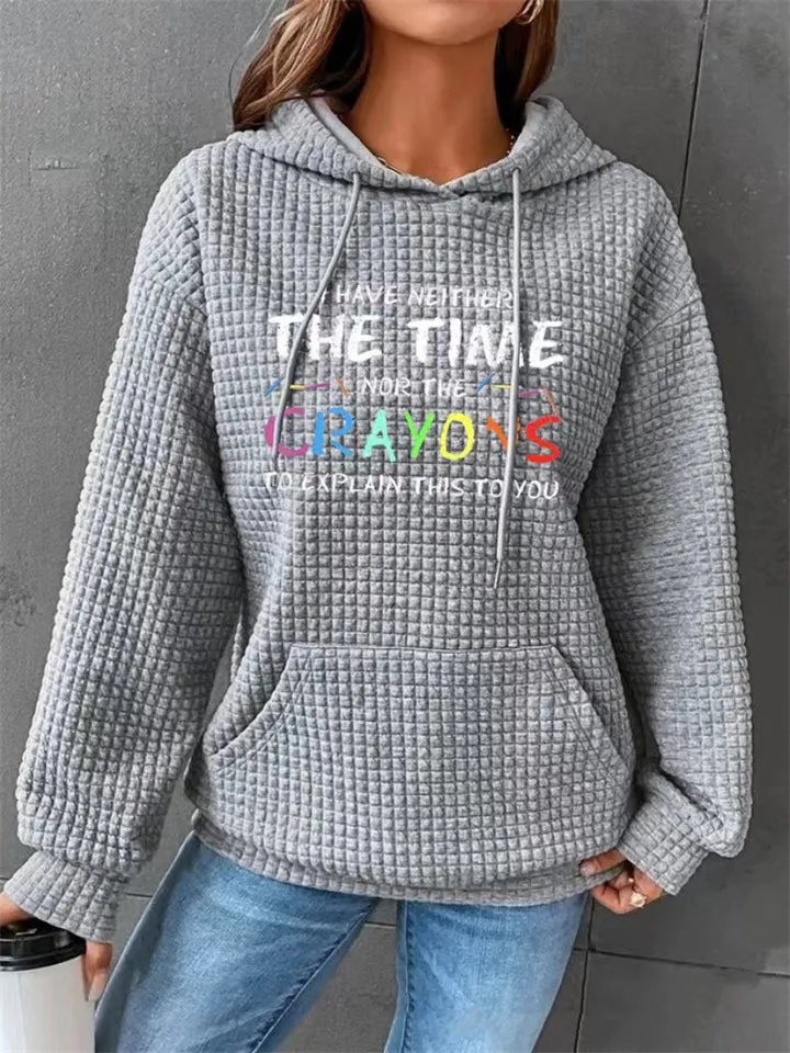 Simple Female Loose-fitting Letter Printing Hoodies