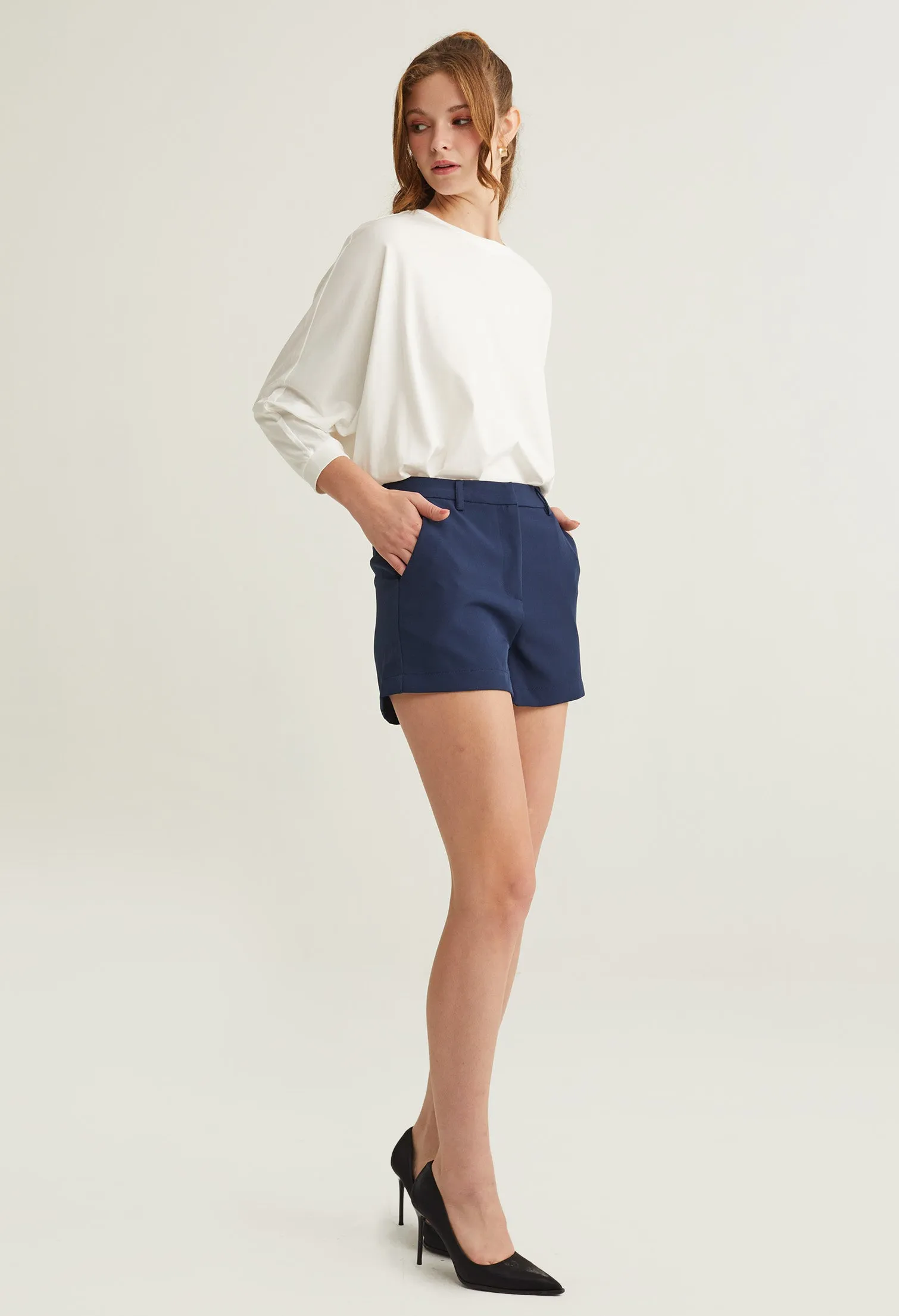 Solid Colour Tailored Shorts