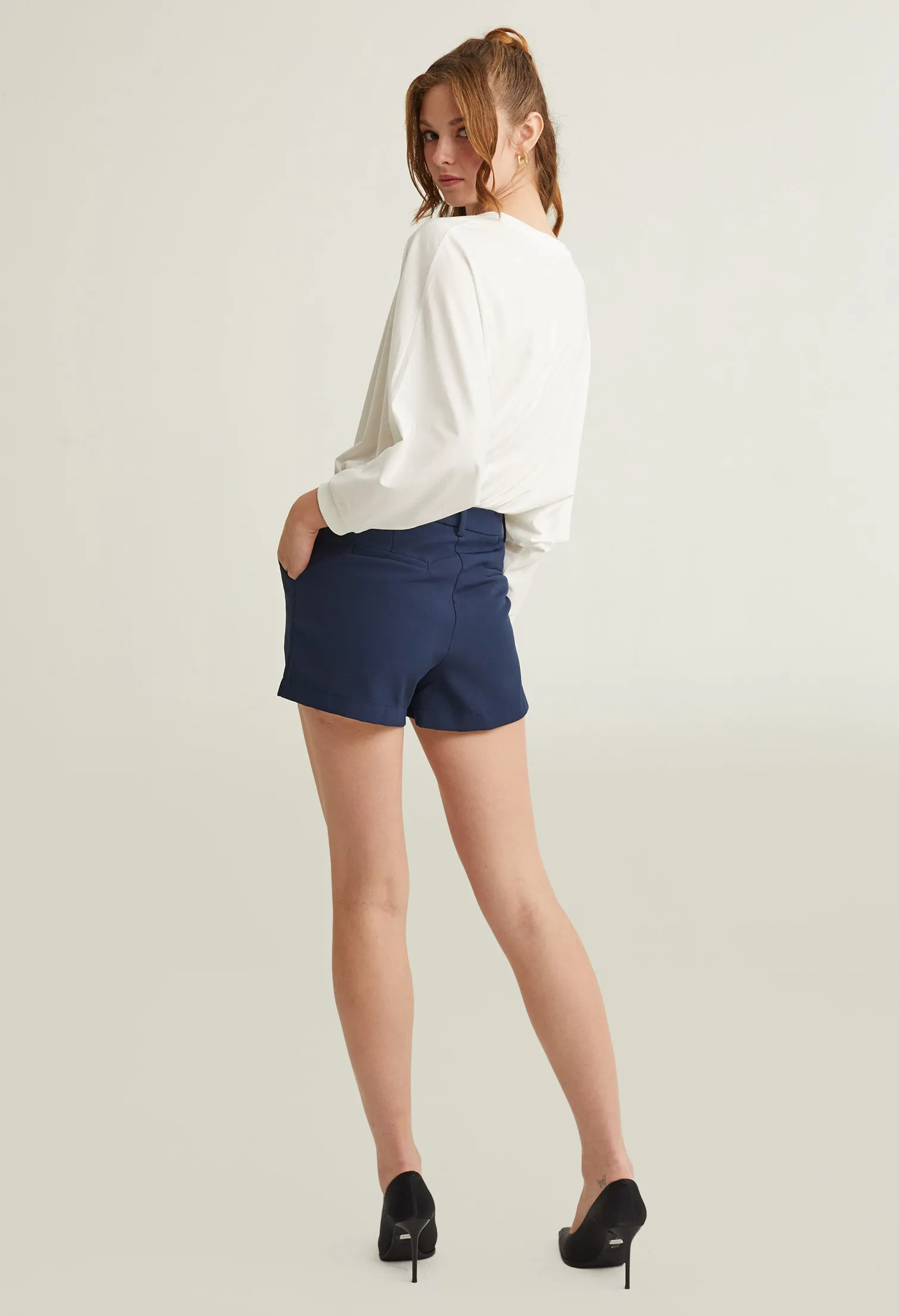 Solid Colour Tailored Shorts
