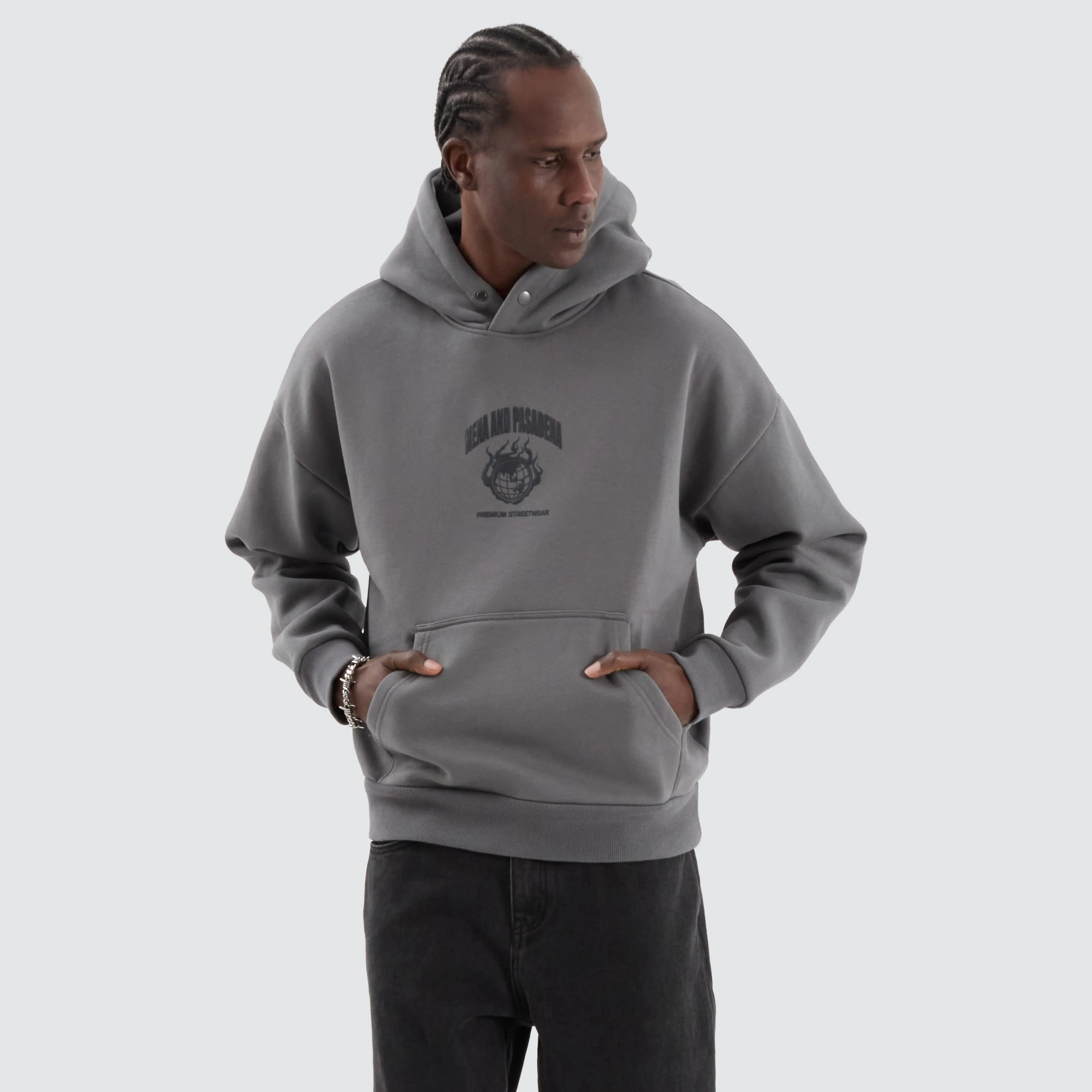Spar Box Fit Hoodie Charcoal