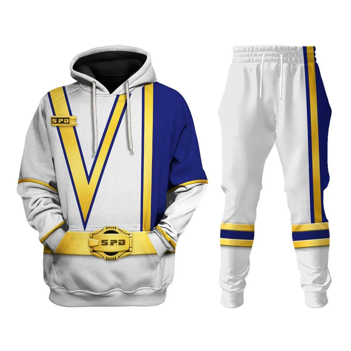 S.P.D White Ranger Hoodies Sweatshirt T-shirt Sweatpants Hawaiian Tracksuit PRHS06 HSQT4259