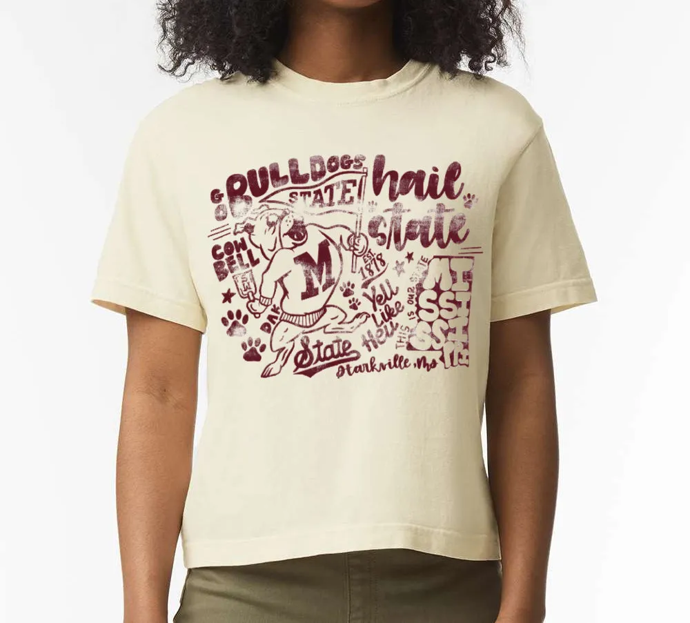 Spirit Drop - Bulldogs Mississippi State Cropped Comfort Colors Tee