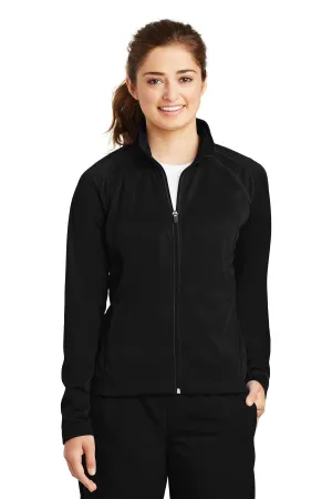 Sport-Tek Women's Tricot Track Jacket. LST90 Black/ Black
