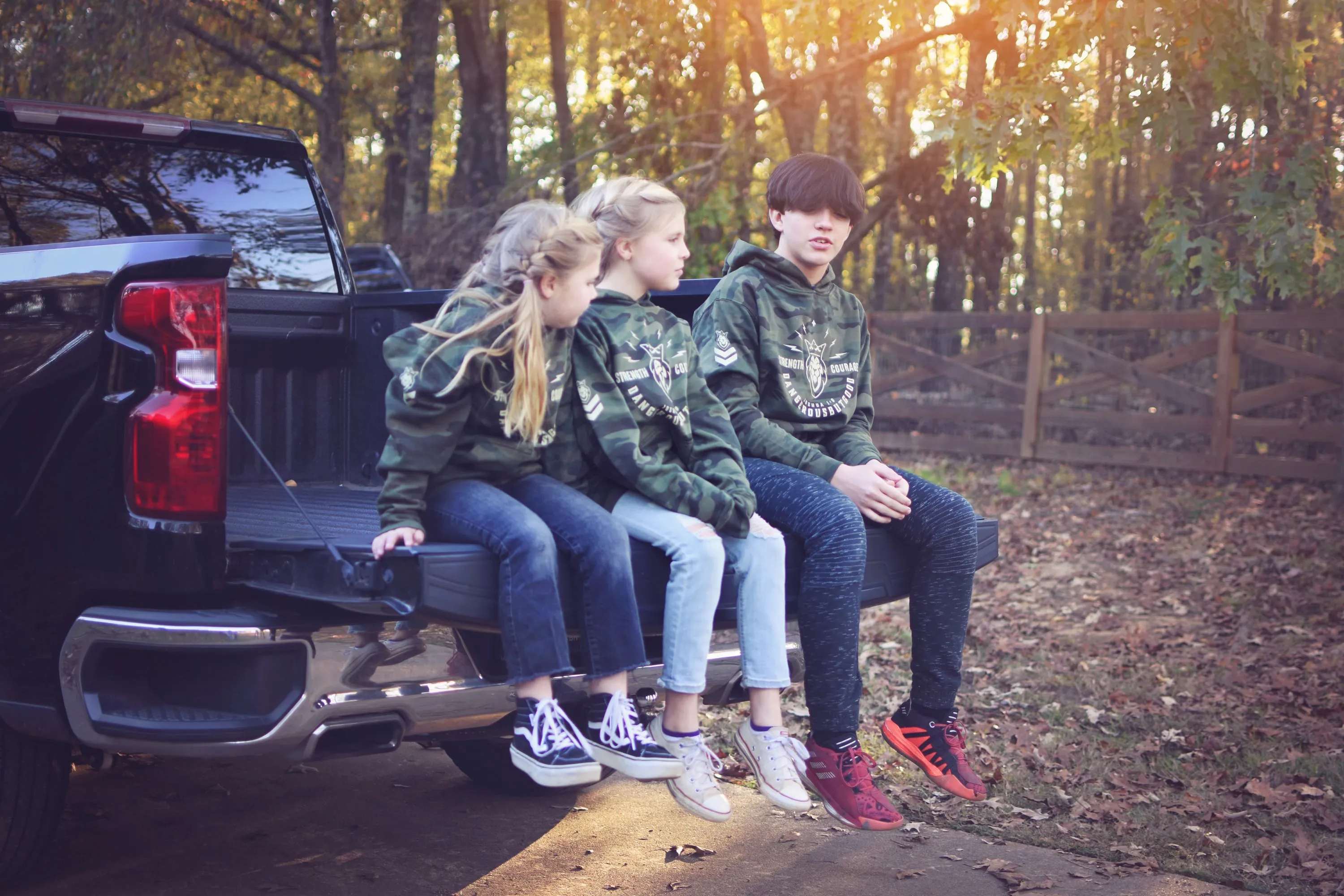 Strength & Courage Youth Camo Hoodie