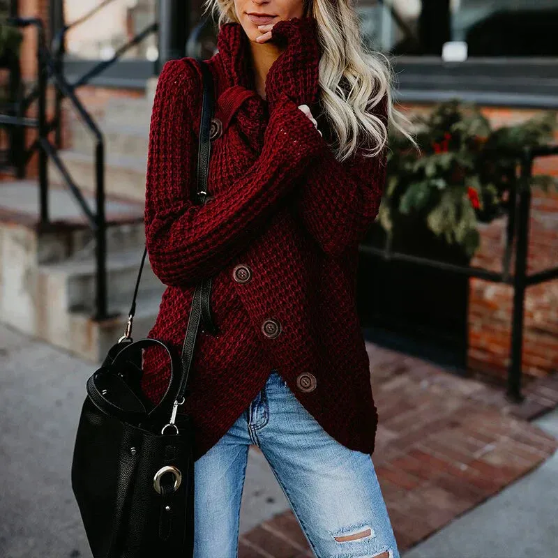 Stylish Millie Turtleneck: Modern, Asymmetrical Design