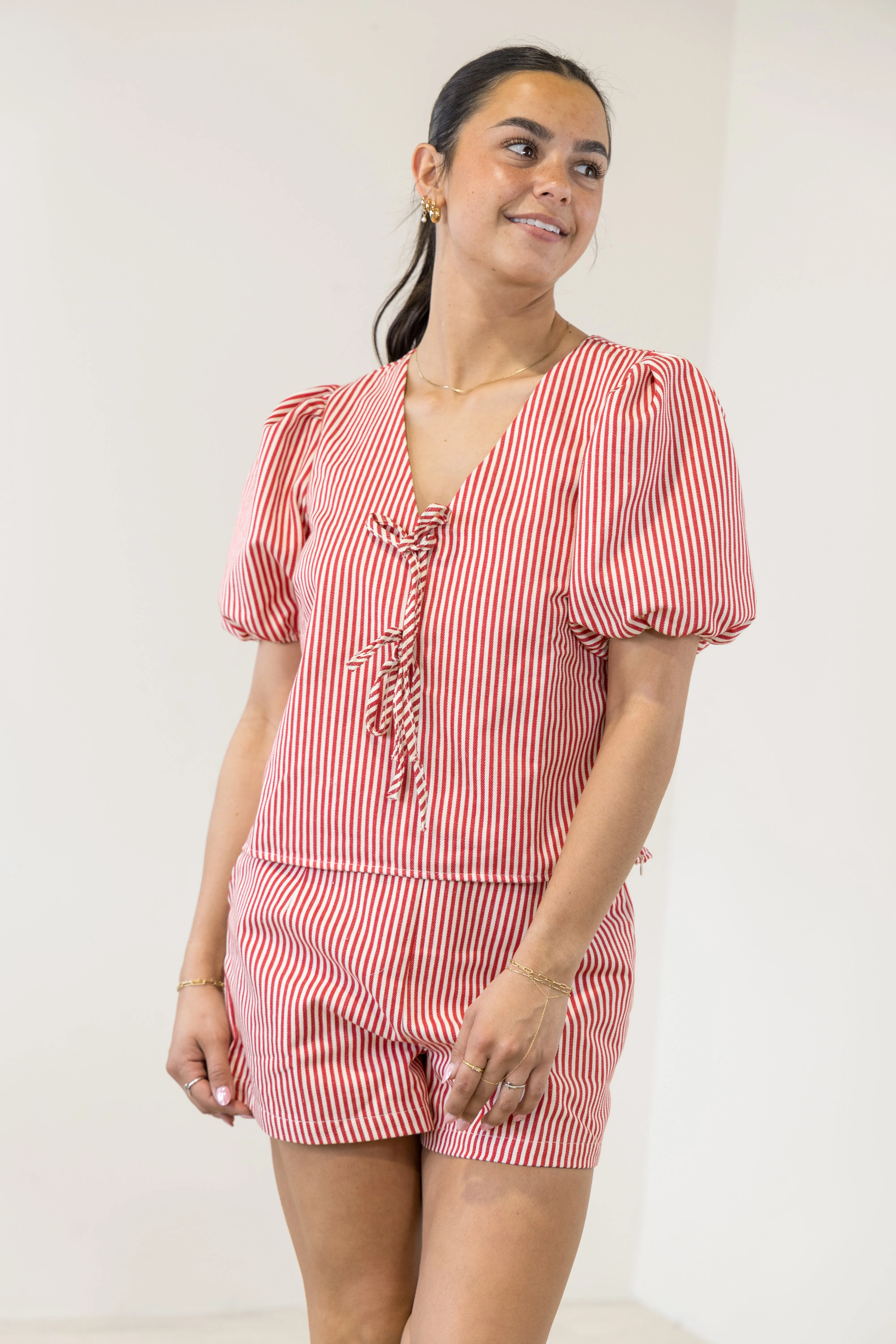 Sweet Crush Striped Tailored Shorts