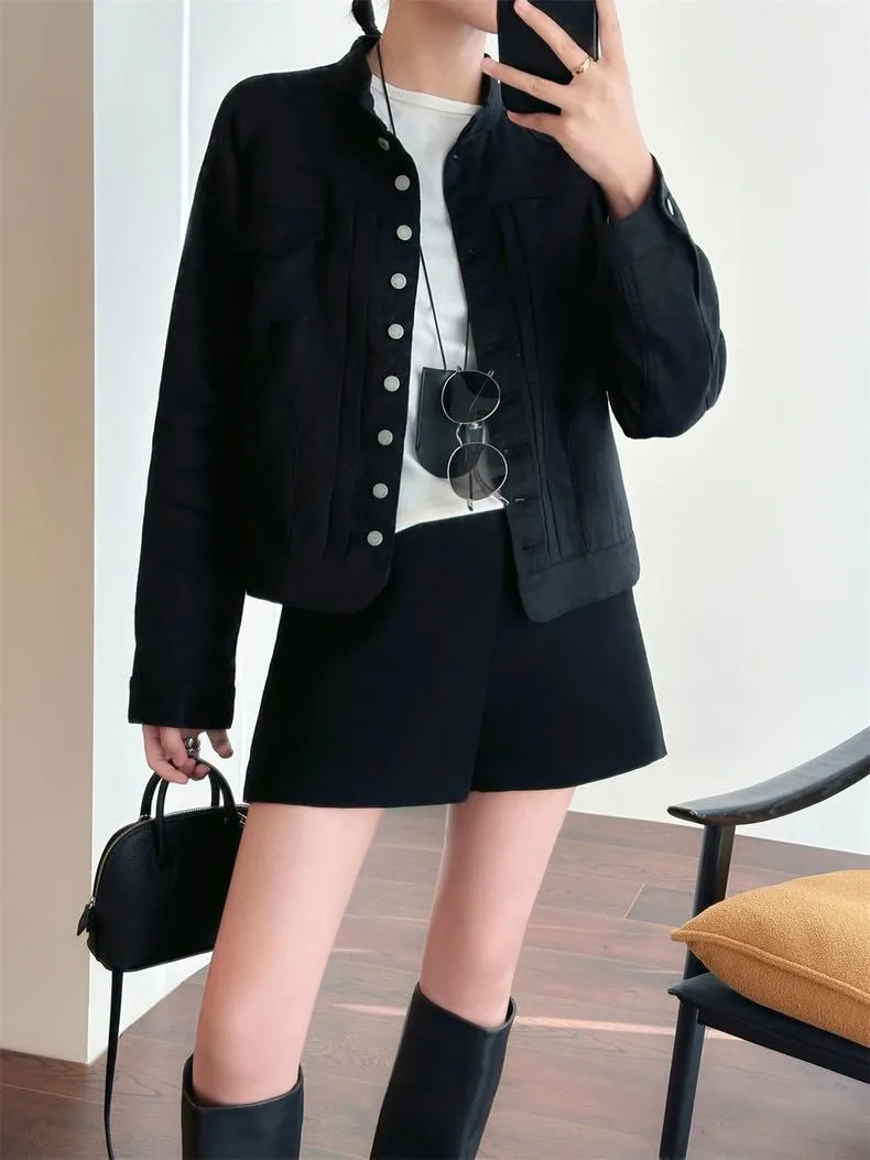 Tailored Wool Vest and A-Line Wide-Leg Shorts Set