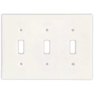 Thassos White Marble Switch Plate Cover, Polished (3 TOGGLE)