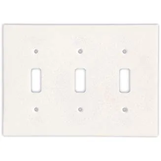 Thassos White Marble Switch Plate Cover, Polished (3 TOGGLE)