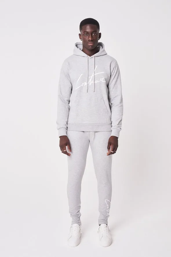 The Couture Club Essentials Signature Slim Hoodie Grey Marl