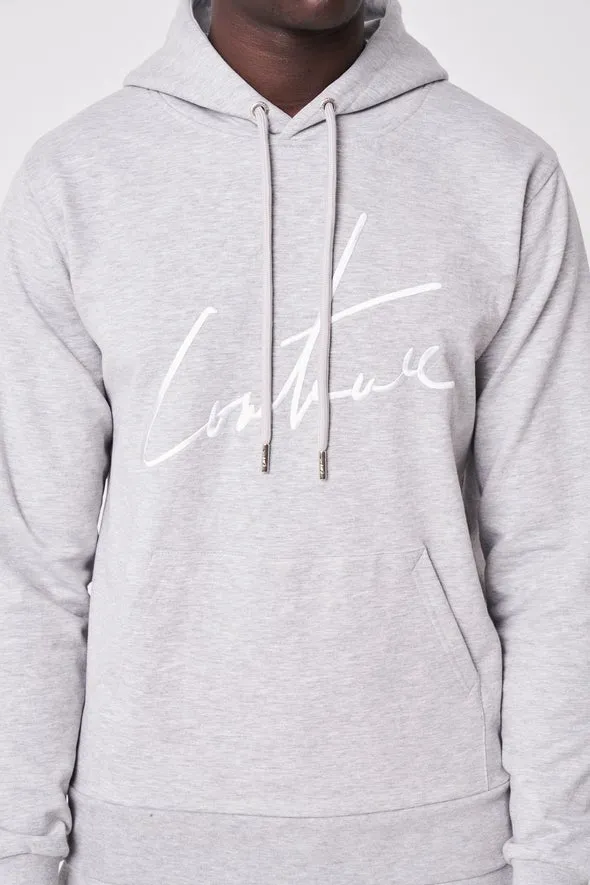 The Couture Club Essentials Signature Slim Hoodie Grey Marl