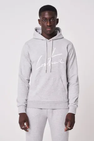 The Couture Club Essentials Signature Slim Hoodie Grey Marl
