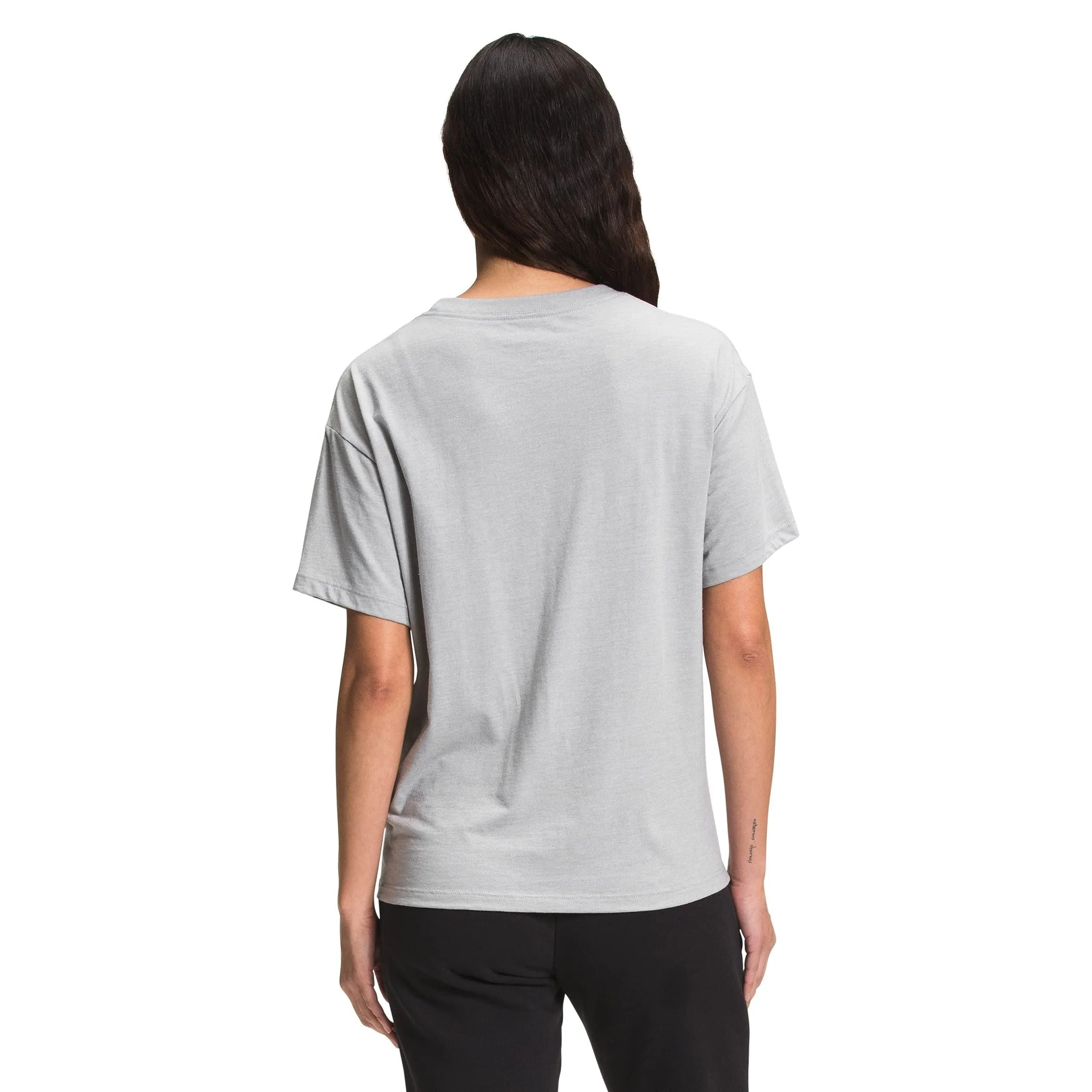 THE NORTH FACE Women's Short Sleeve Half Dome Cropped Tee, TNF Light Grey Heather 2, X-Large