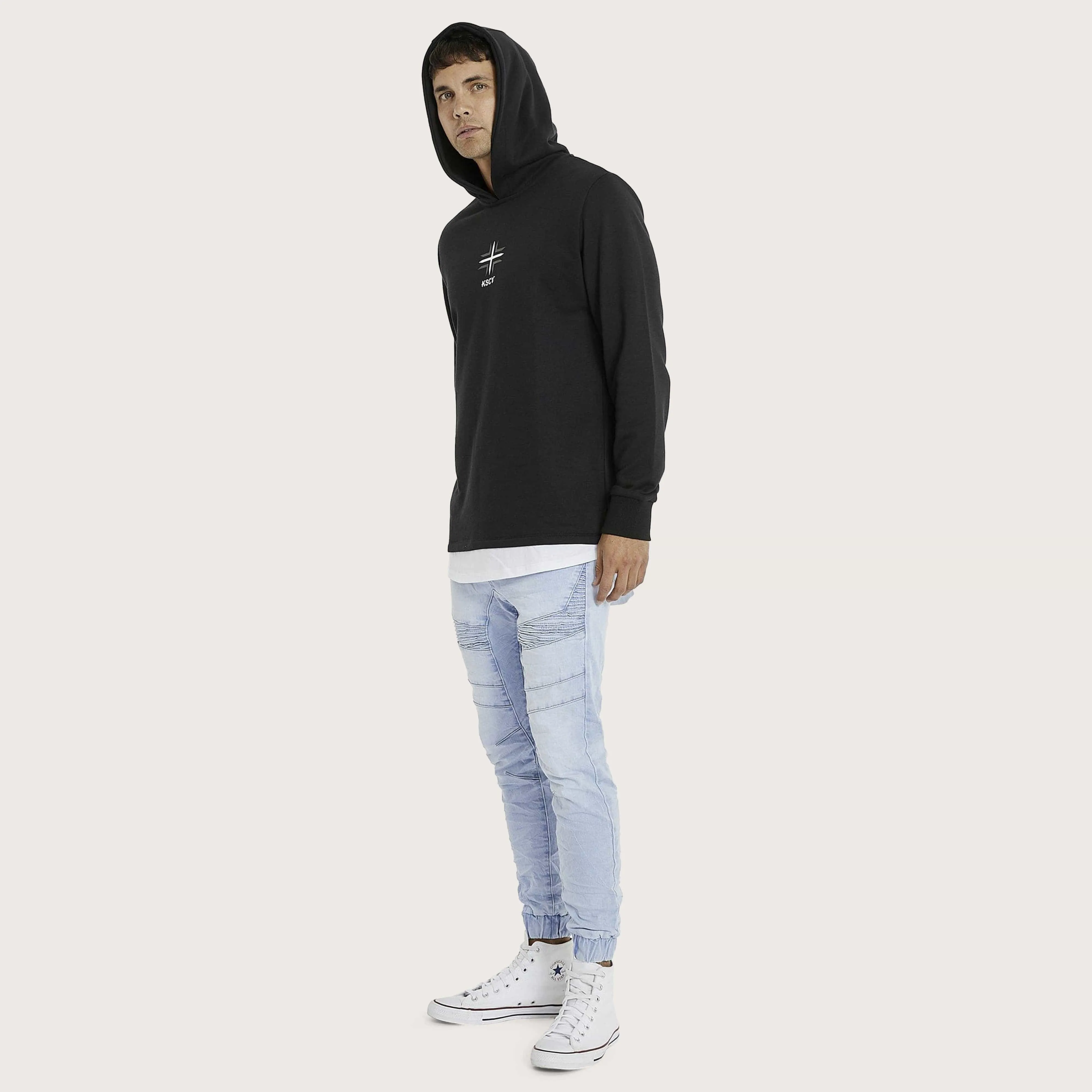 The Saint Layered Hoodie Jet Black