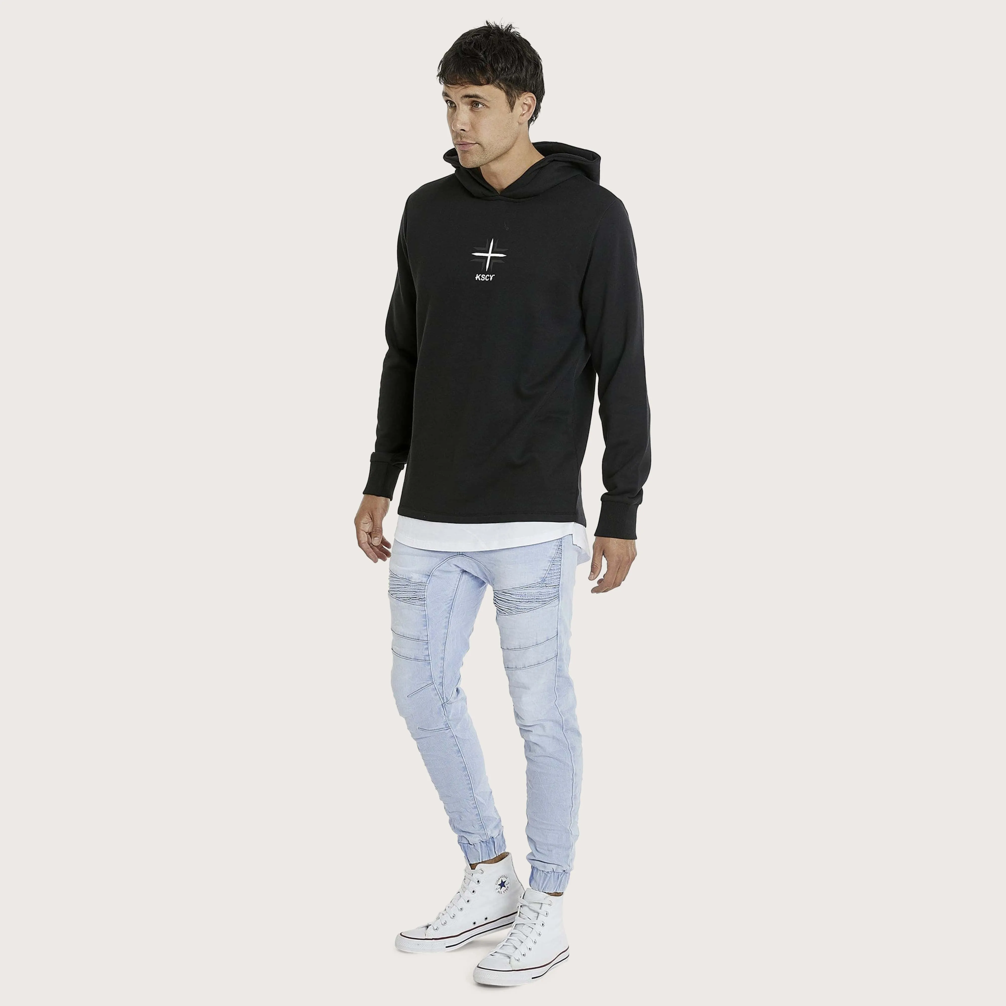 The Saint Layered Hoodie Jet Black