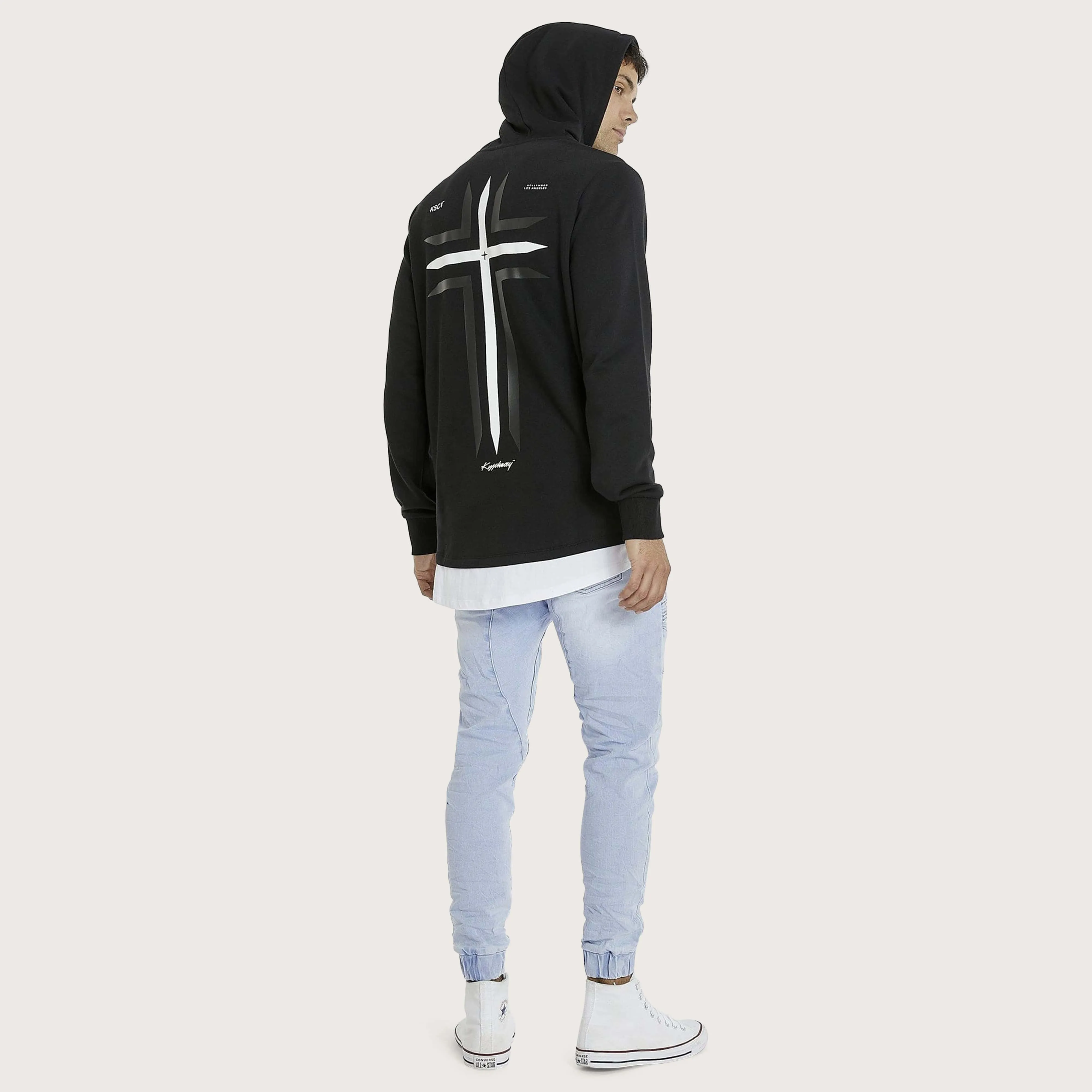 The Saint Layered Hoodie Jet Black