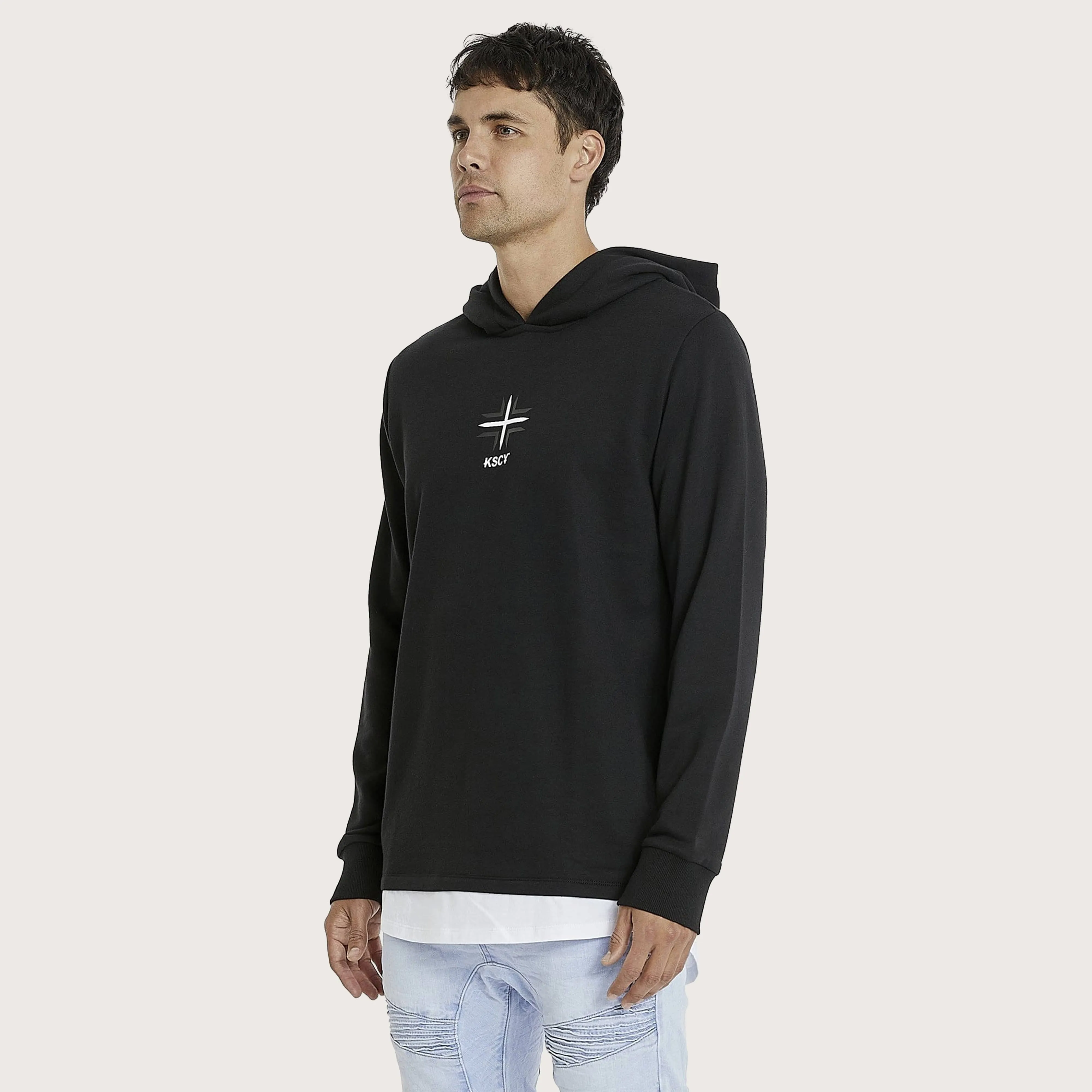 The Saint Layered Hoodie Jet Black