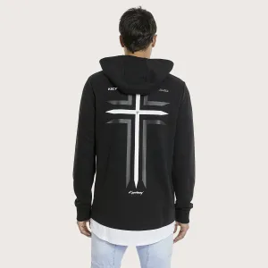 The Saint Layered Hoodie Jet Black