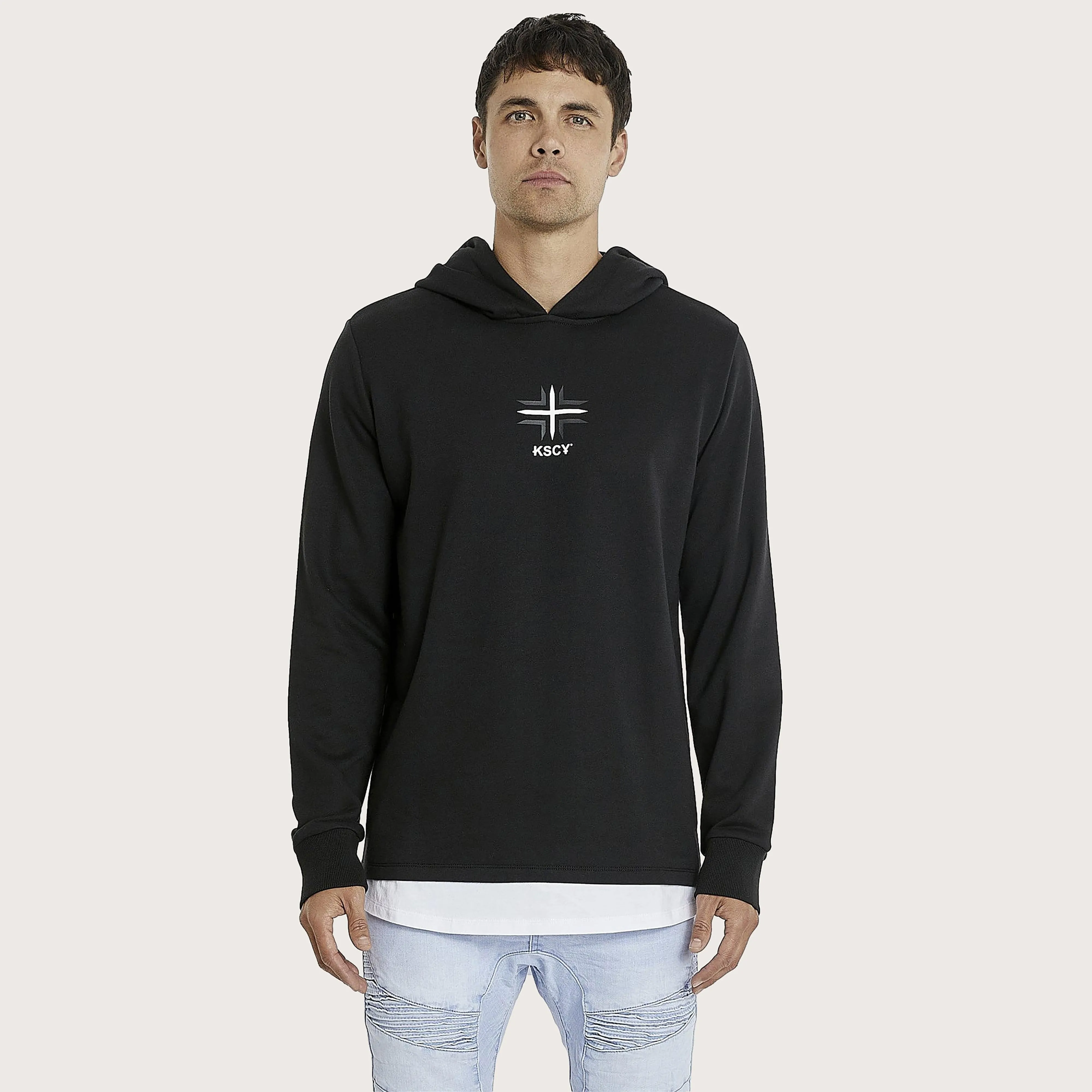 The Saint Layered Hoodie Jet Black