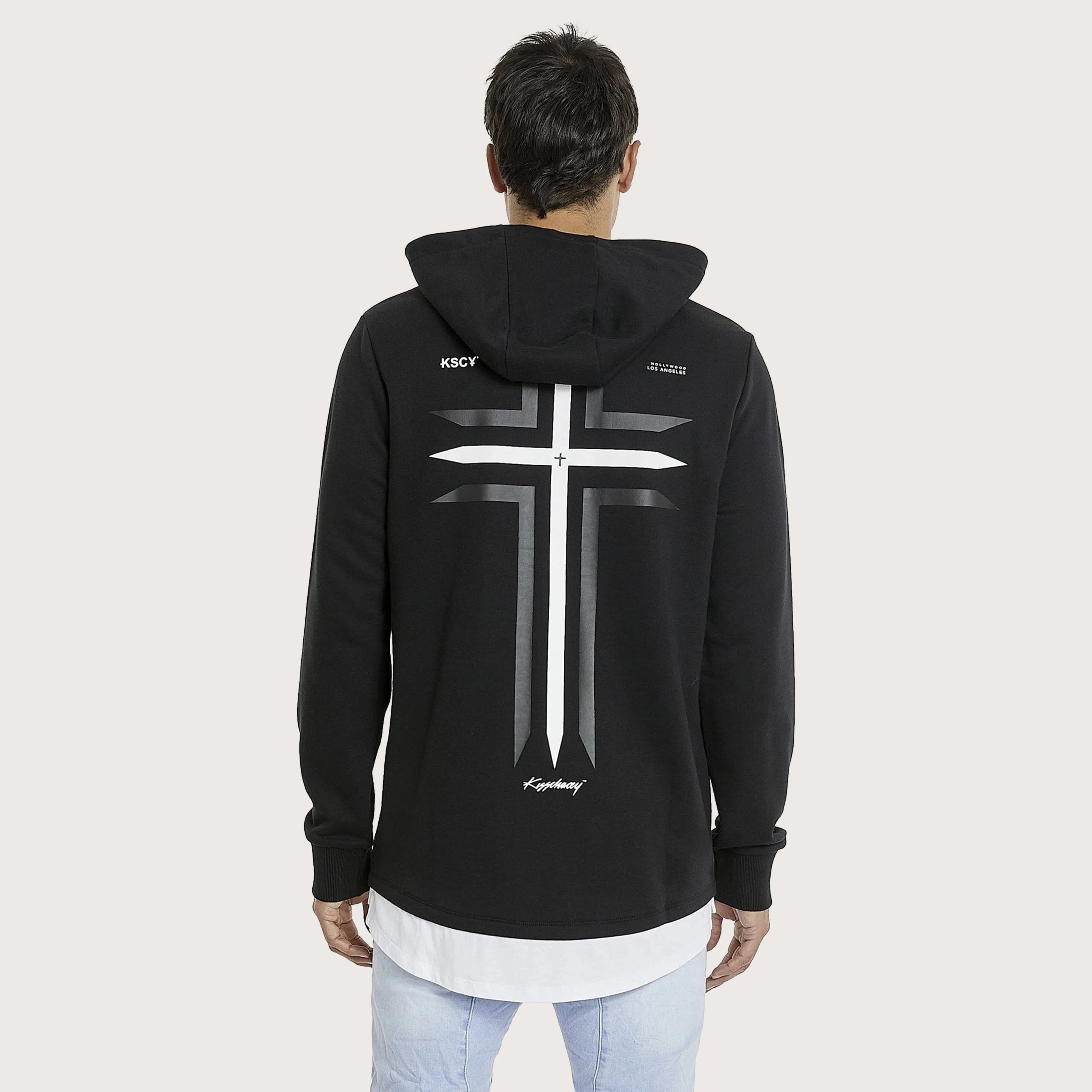 The Saint Layered Hoodie Jet Black