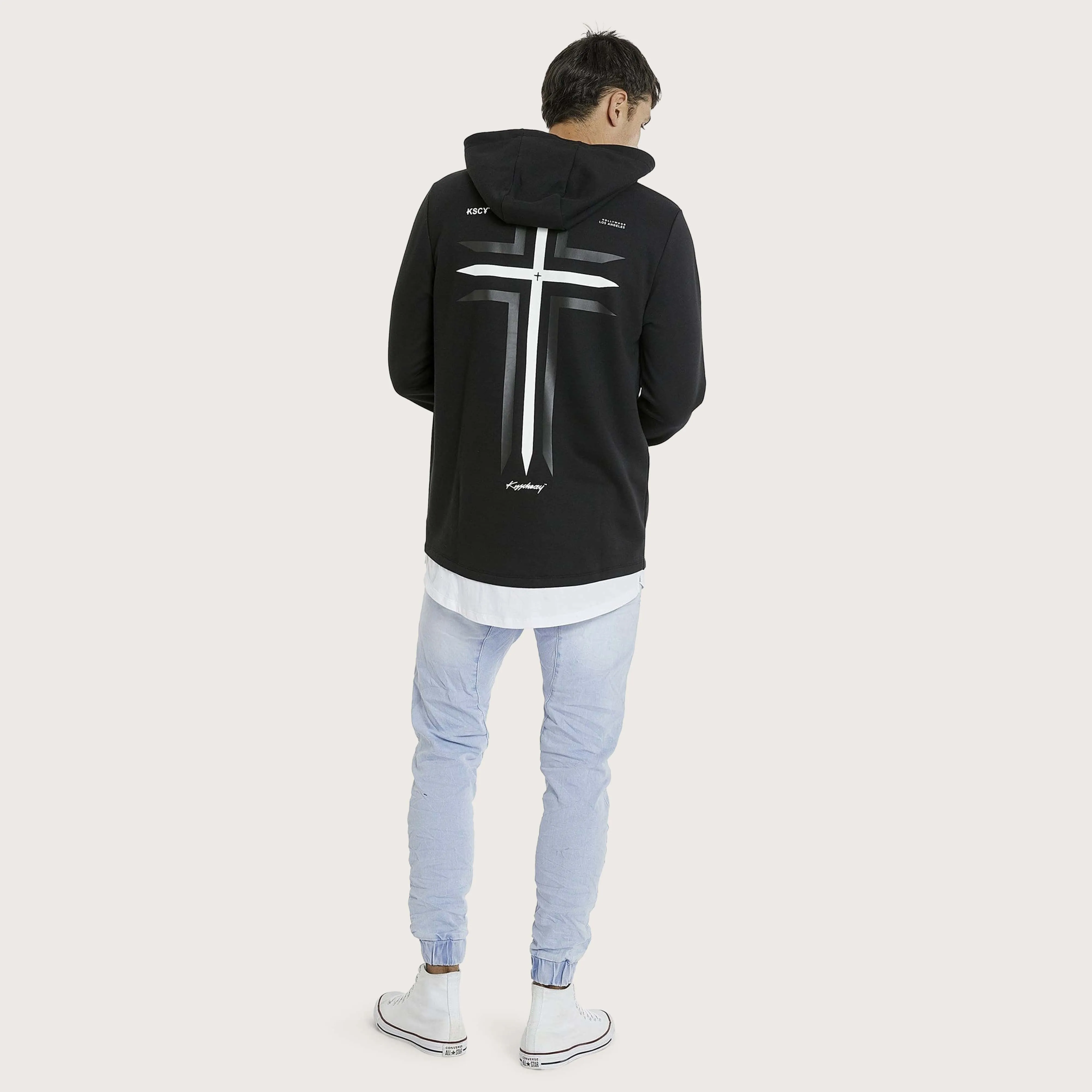 The Saint Layered Hoodie Jet Black