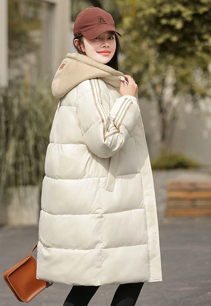 Thickened Oversized Puffer Coat with Relaxed-fit Design