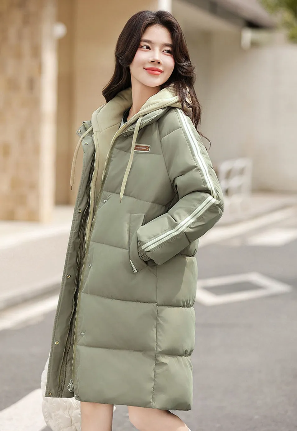 Thickened Oversized Puffer Coat with Relaxed-fit Design