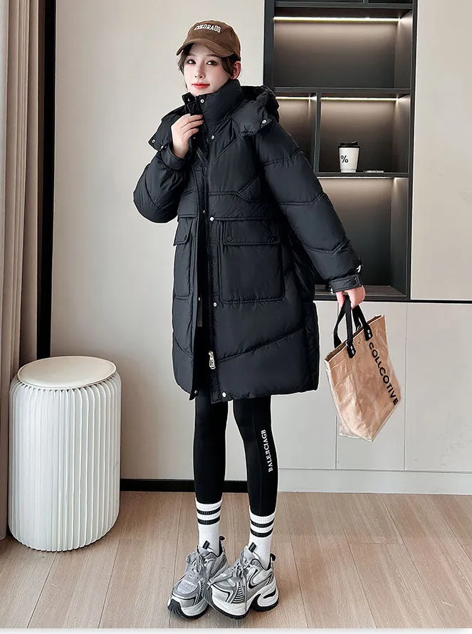 Thickened Quilted Relaxed-Fit Women's Puffer Jacket for Winter