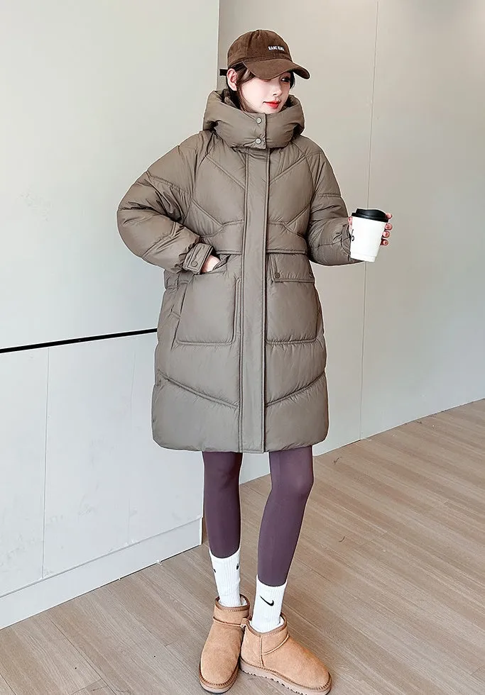 Thickened Quilted Relaxed-Fit Women's Puffer Jacket for Winter