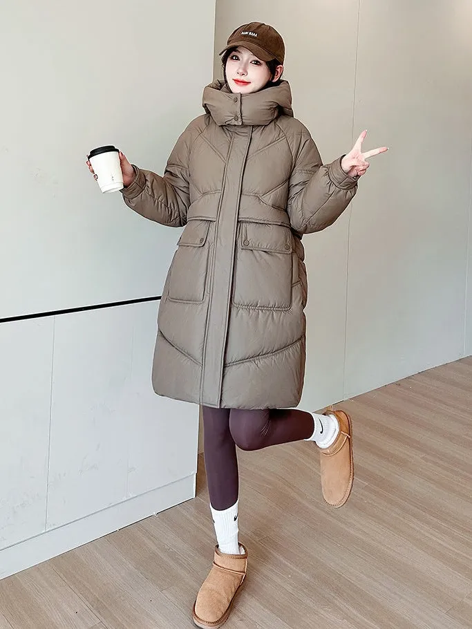 Thickened Quilted Relaxed-Fit Women's Puffer Jacket for Winter