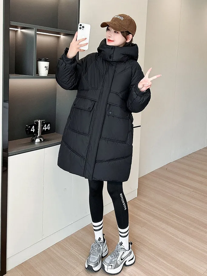Thickened Quilted Relaxed-Fit Women's Puffer Jacket for Winter