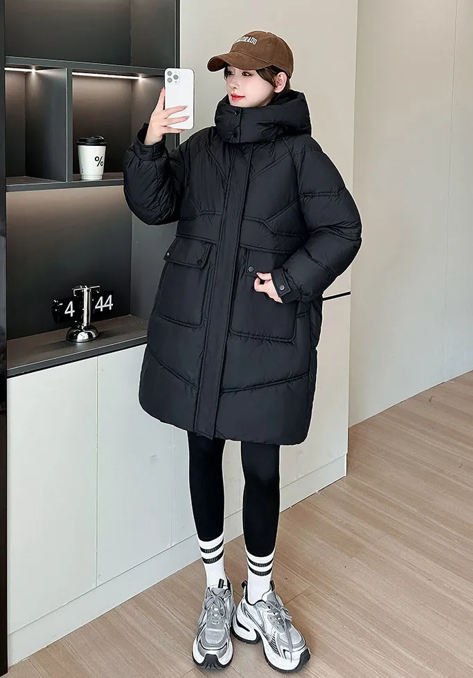 Thickened Quilted Relaxed-Fit Women's Puffer Jacket for Winter