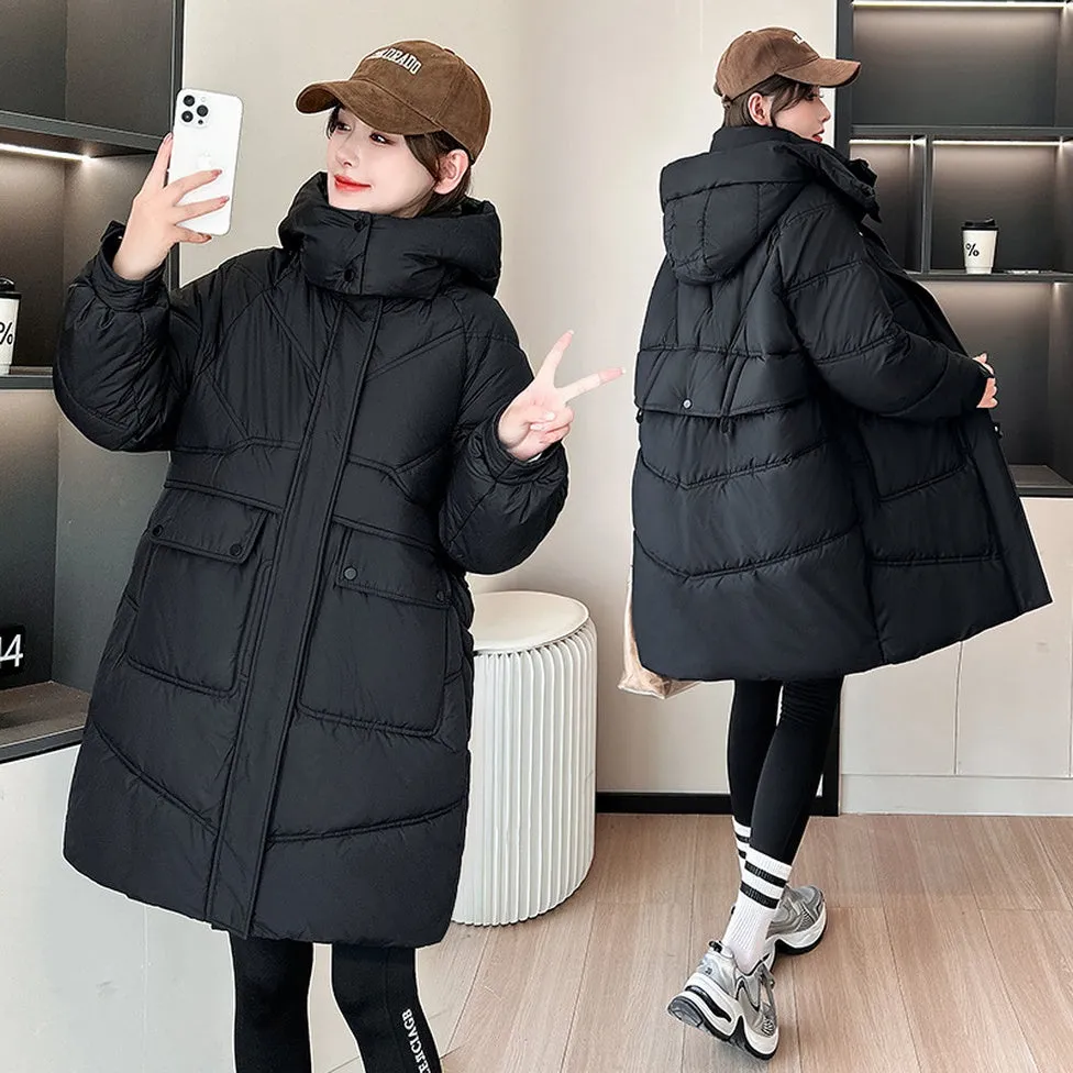 Thickened Quilted Relaxed-Fit Women's Puffer Jacket for Winter