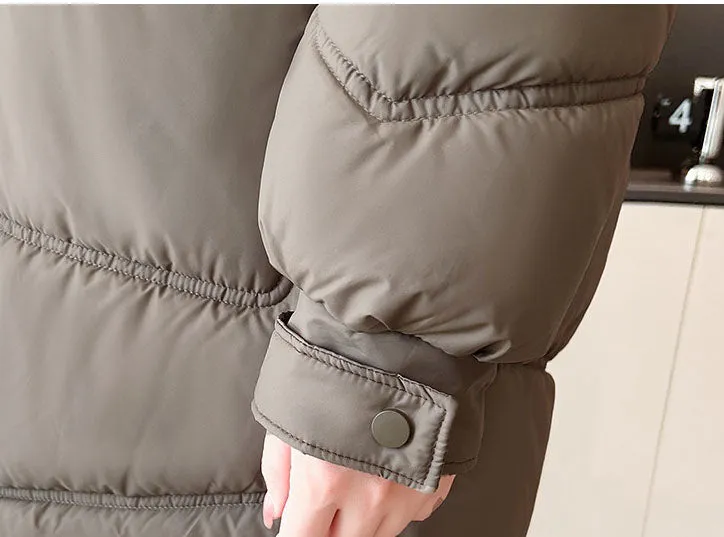 Thickened Quilted Relaxed-Fit Women's Puffer Jacket for Winter
