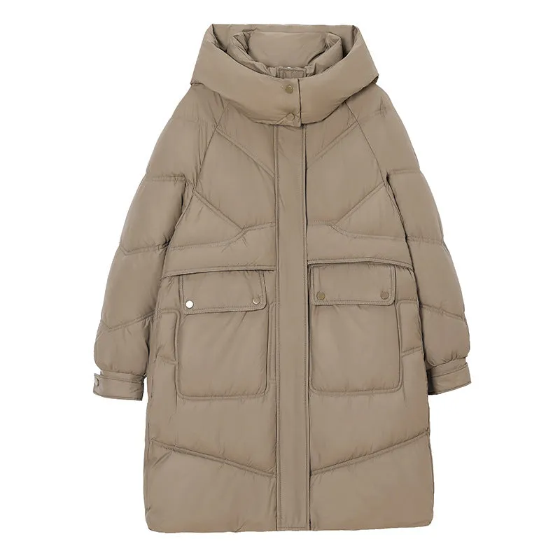 Thickened Quilted Relaxed-Fit Women's Puffer Jacket for Winter