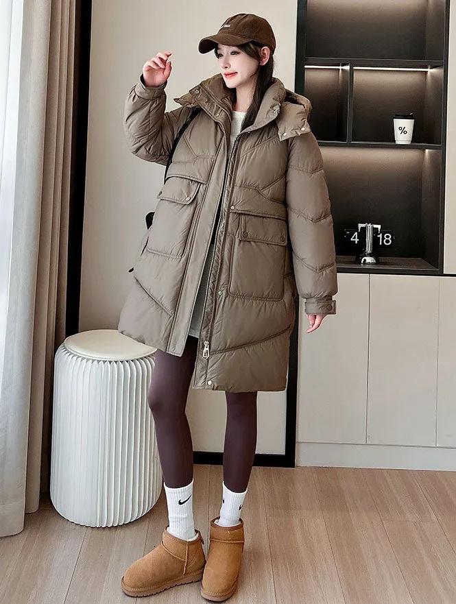 Thickened Quilted Relaxed-Fit Women's Puffer Jacket for Winter