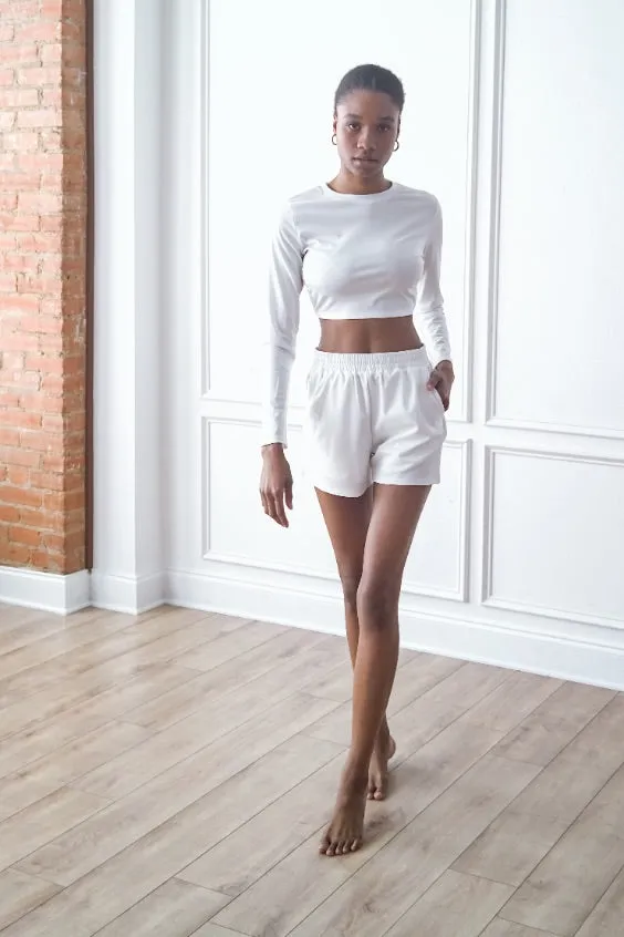 Tie Back Crop Top and Shorts Set