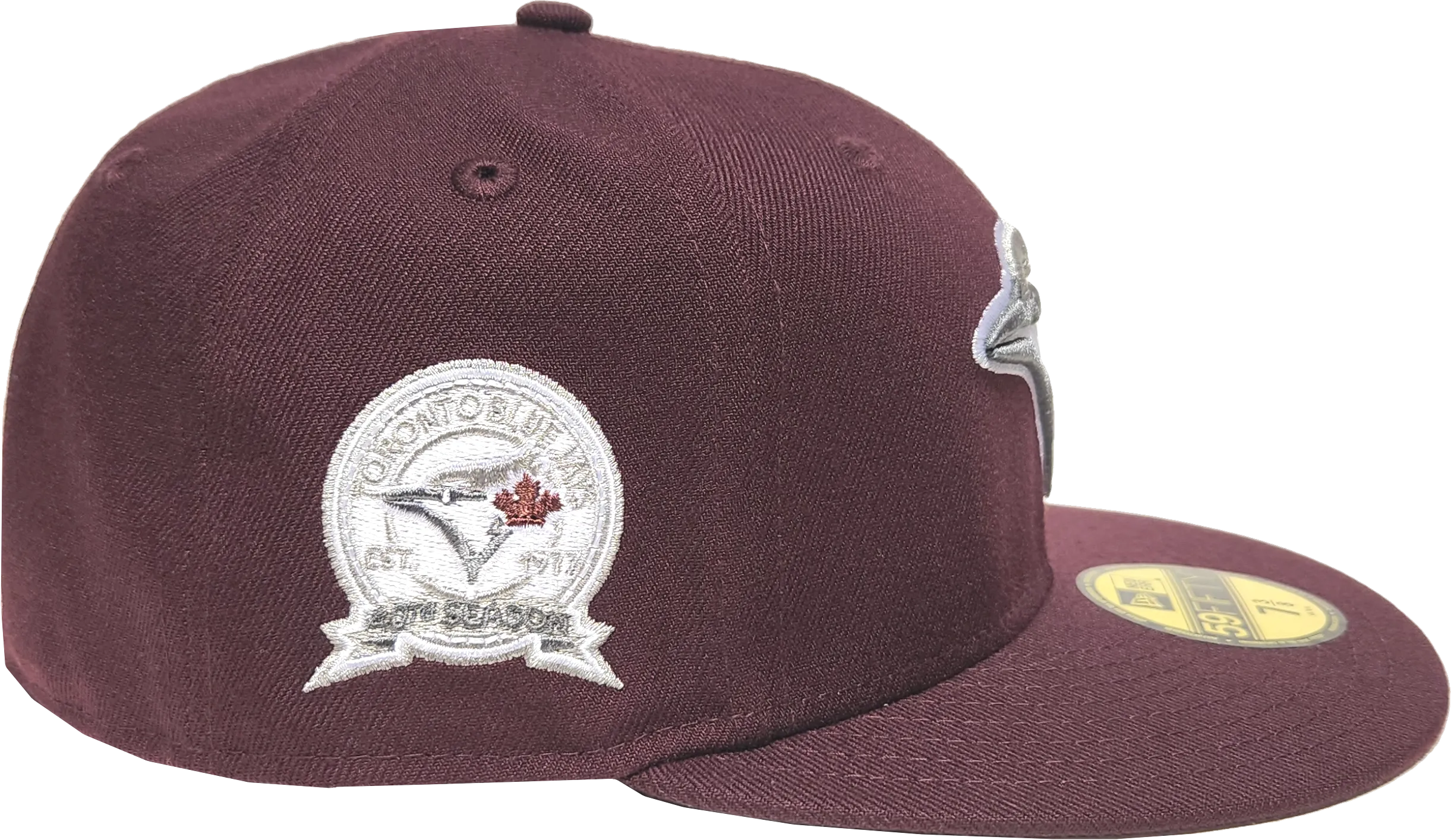 Toronto Blue Jays New Era 59Fifty Fitted Maroon 40th Season Side Patch