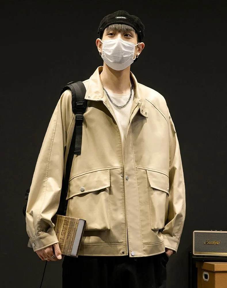 Trendy Waterproof Trucker PU Jacket with Flap Pocket