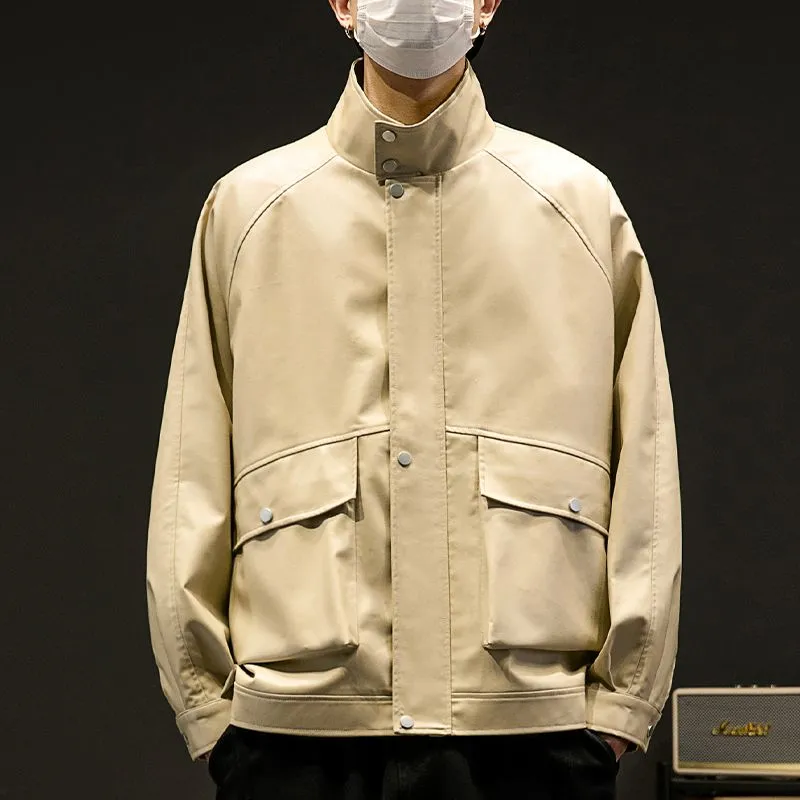 Trendy Waterproof Trucker PU Jacket with Flap Pocket