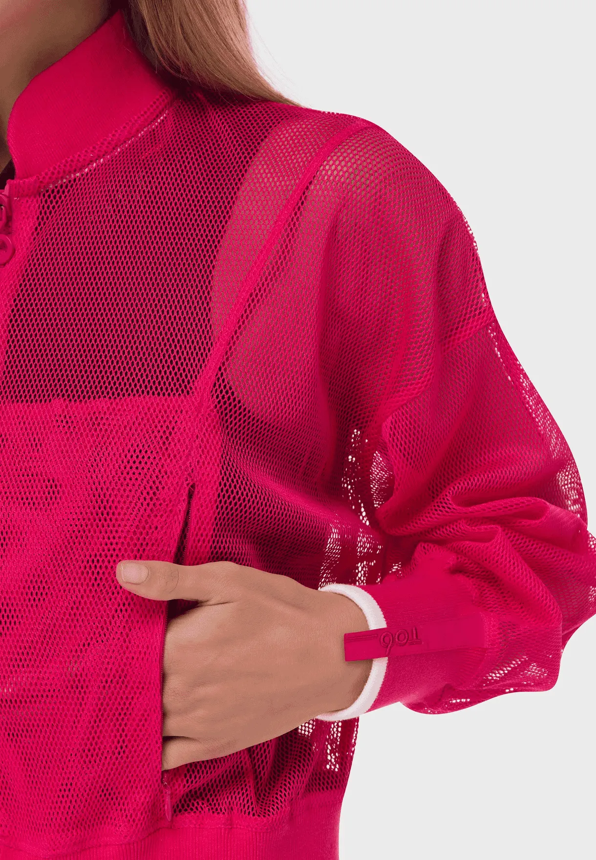 TRIBE OF 6 ADDI MESH CROPPED BOMBER JACKET