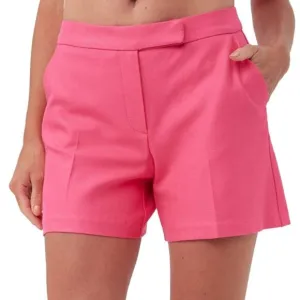 Trina Turk 'Hermosa' Flat-Front Twill Shorts, Pink Paradise