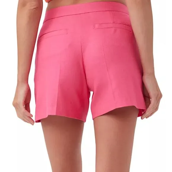 Trina Turk 'Hermosa' Flat-Front Twill Shorts, Pink Paradise