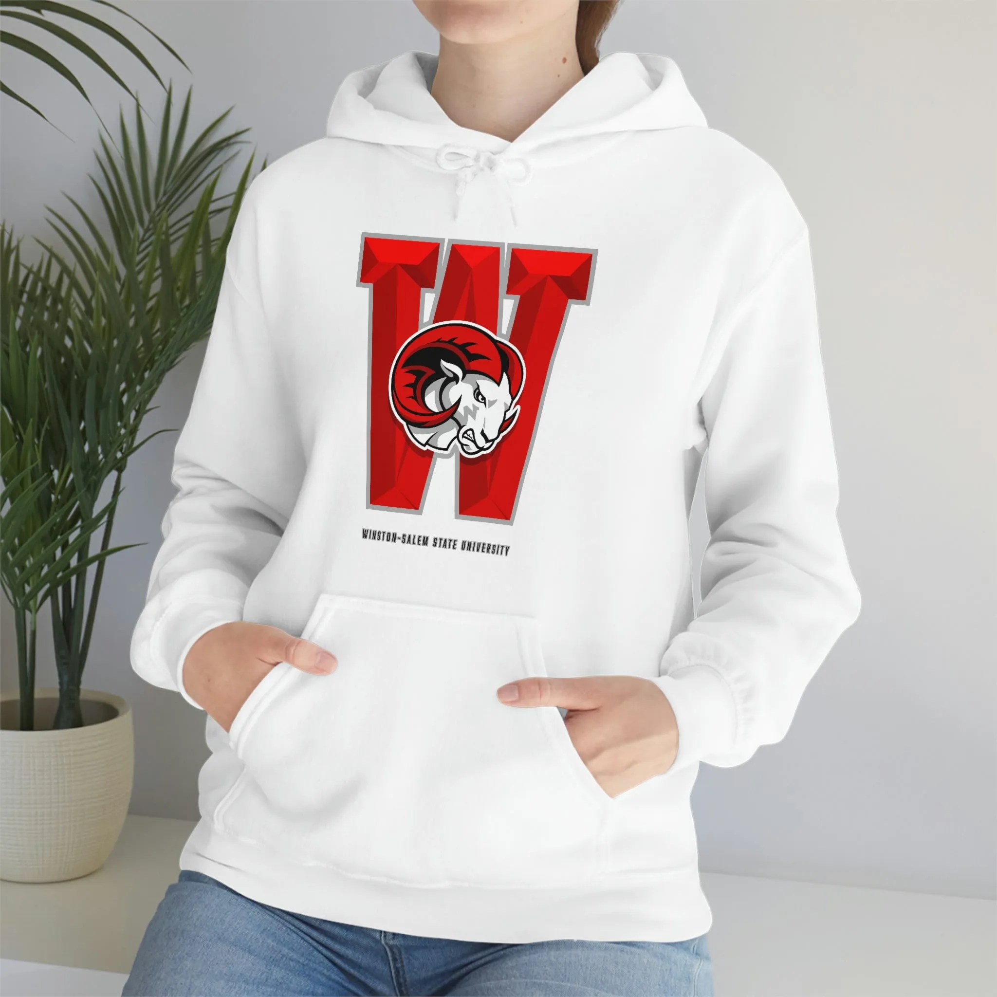 UNISEX HEAVY BLEND WSSU BIG W HOODIE