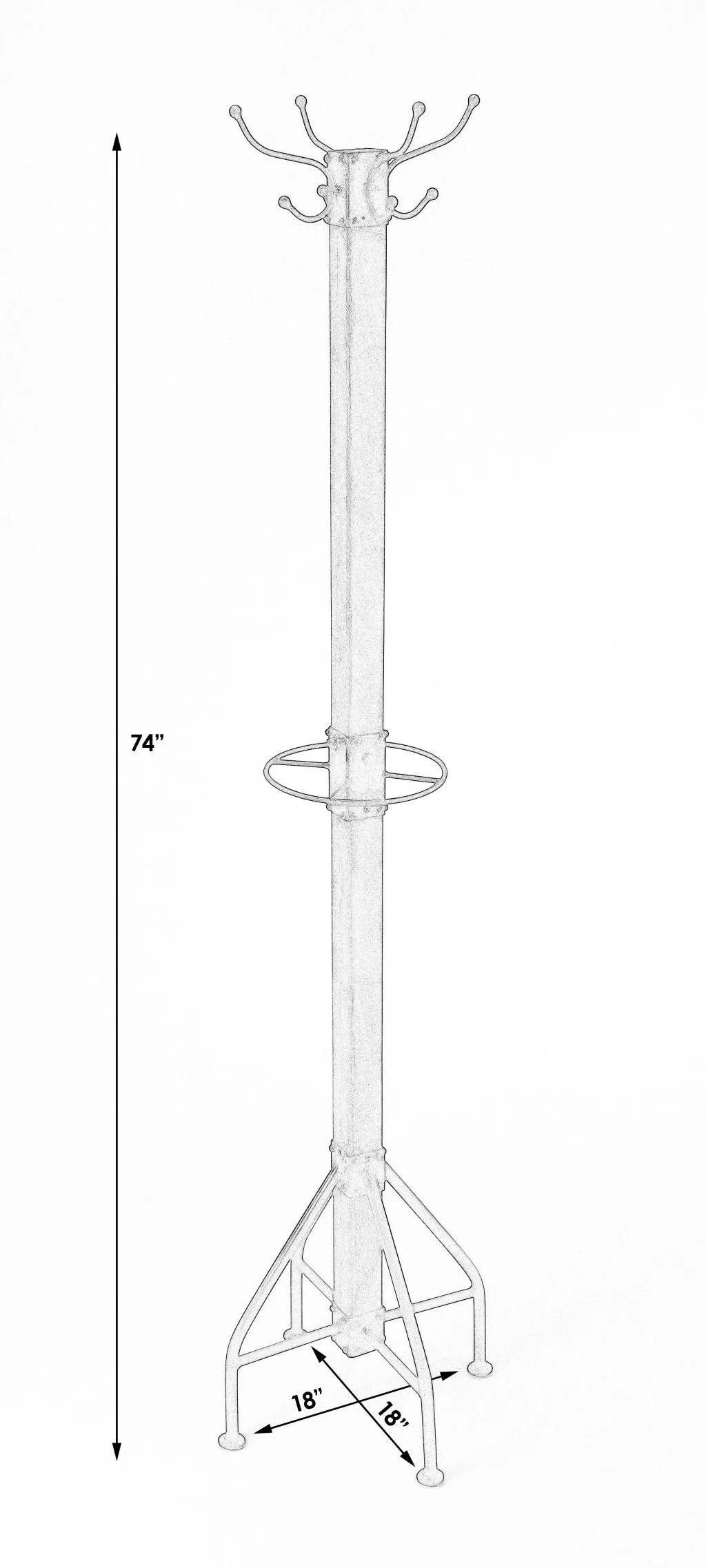 Updated Classic Black and Silver Coat Rack