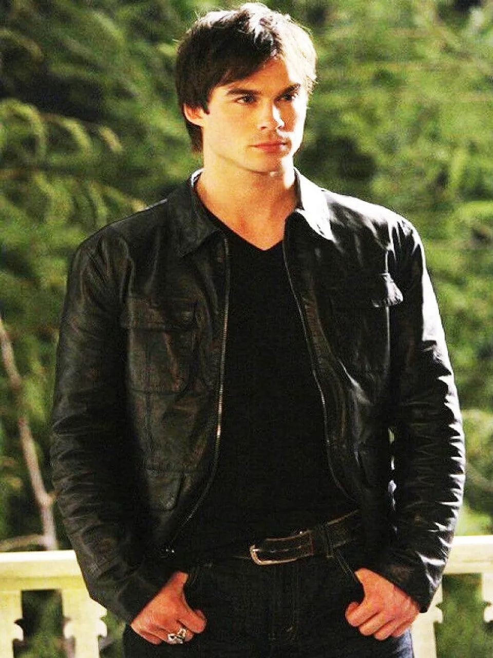 Vampire Diaries Damon Salvatore Leather Jacket